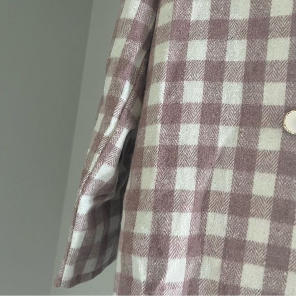 NWT shein Gingham women coat, jacket, size XS, NWT, lilac and beige - Picture 6 of 9